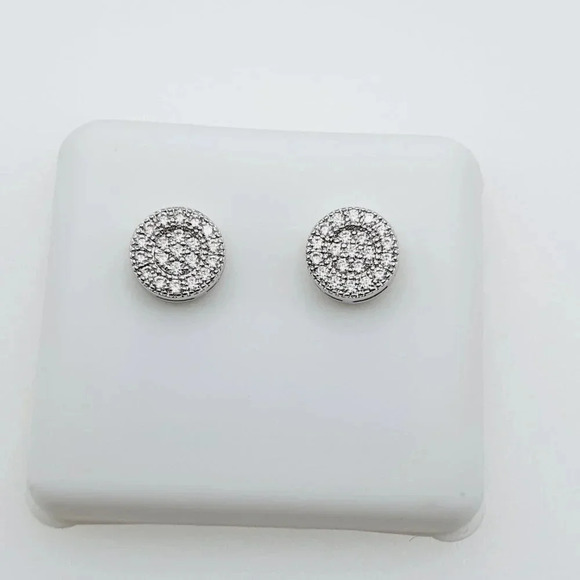 - "925 Sterling Silver Plated CZ Earrings, INUS1BR174 - Picture 1 of 9